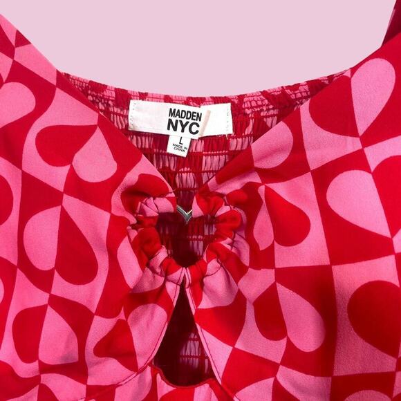 Pink heart print mini dress large - Picture 4 of 8